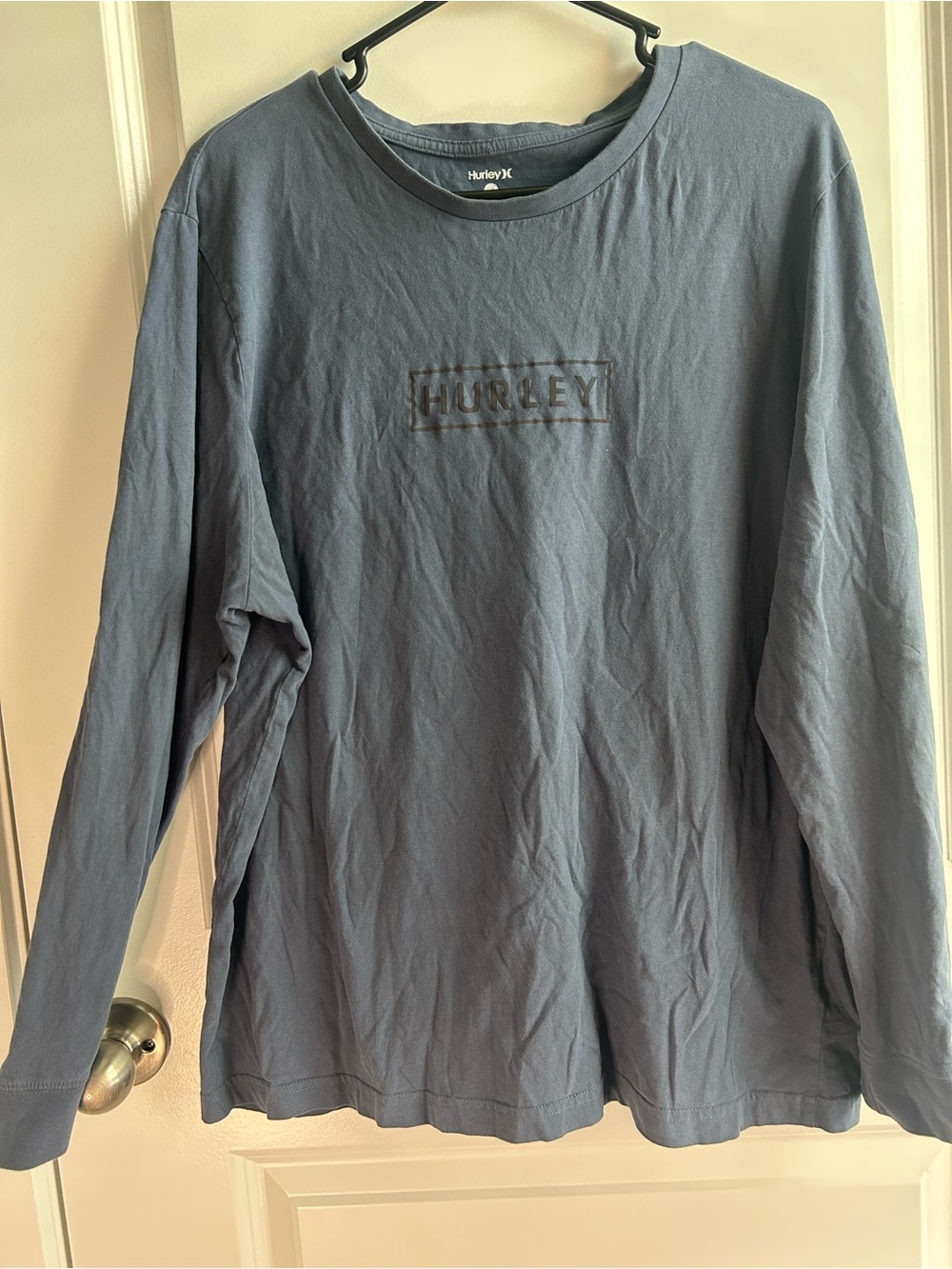 Hurley Men’s Long Sleeve Crew Shirt - Slate Blue Gray